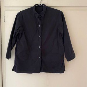Sofie D'Hoore Navy Blue cotton button down shirt with pockets Size 38 (4-6)